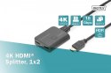 Kabel Rozdzielacz/Splitter HDMI 2.0 UHD 4K 60Hz Typ HDMI A/2xHDMI A M/Ż 0,5m Czarny