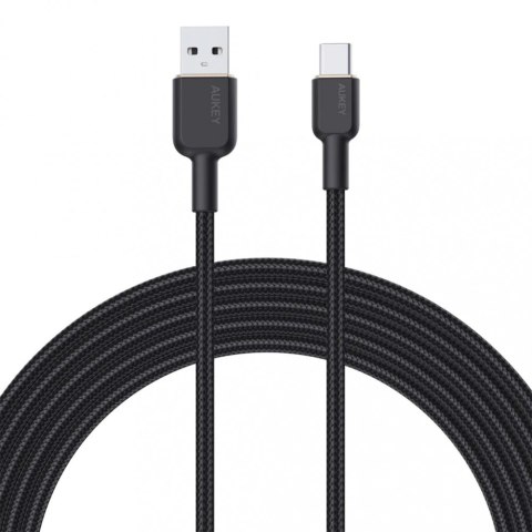 CB-NAC1 kabel USB-C - USB-A 1m 60W PD 3A 20V nylonowy oplot czarny
