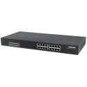 Przełącznik Gigabit 16x 1000Mbps RJ45 PoE+ 220W Rack 19