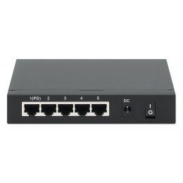 Switch Gigabit 5xPoE Passthrough zasilany PoE lub AC,68W