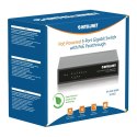 Switch Gigabit 5xPoE Passthrough zasilany PoE lub AC,68W