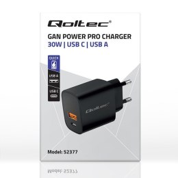 Ładowarka GaN Power Pro | 1xUSB-C | 1xUSB | 30W | 5-20V | 1.5-3A | Czarna