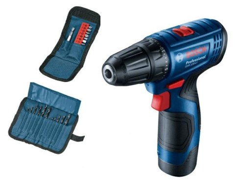 BOSCH WIERTARKO-WKRĘTARKA 12V 30/14Nm 2x2,0Ah LI-ION WALIZKA GSR 120-LI + AKCESORIA 23szt.