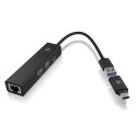 Hub IB-HUB1439-LAN 4w1 HUB, 1x USB-C, 2xUSB-A, 1x LAN