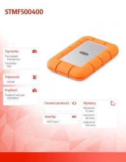 Dysk SSD Mini Rugged 500GB USB 3.2 STMF500400