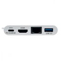 Wieloportowy adapter USB-C HDMI, port USB 3.2 Gen 1, Gigabit Ethernet, ładowanie PD 60 W, HDCP U444-06N-HGU-C Biały