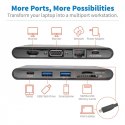 Adapter USBC DOCK,HDMI/VGA/GBE/ /HUB/S U442-DOCK3-B