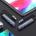 HUB adapter USB-C 3.1 5w1 | USB-C PD | USB-C | 2x USB 2.0 | USB 3.0