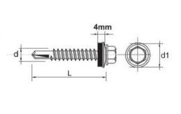 WKRĘT SAMOWIERTNY IMPAX Z EPDM #3.5MM RAL9002 4.8*19MM