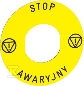 ETYKIETA ŻÓŁTA "STOP AWARYJNY"