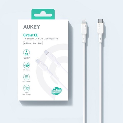 CB-SCL2 kabel Lightning - USB-C 1.8m MFi Apple USB-PD silikonowy biały