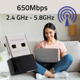 Ultraszybki bezprzewodowy mini adapter USB Wi-Fi | standard AC | 650Mbps