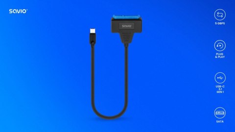Adapter USB-C 3.1 Gen 1 (M) - SATA (F) do dysków 2.5 cala, AK-69