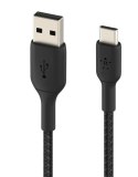 Kabel Braided USB-C USB-A 15cm czarny