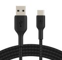 Kabel Braided USB-C USB-A 1m czarny