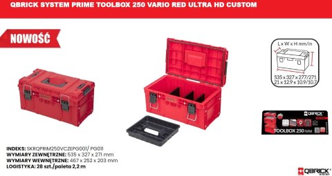 SKRZYNKA NARZĘDZIOWA QBRICK SYSTEM PRIME TOOLBOX 250 VARIO