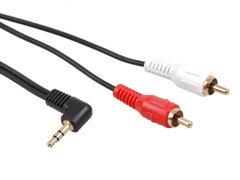 Przewód mini jack 3,5mm kątowy 2RCA 15m MCTV-828 Czarny