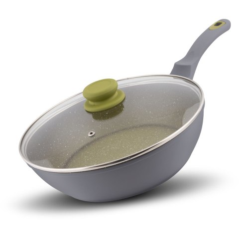 Patelnia aluminiowa LT1196 28cm Non-stick Indukcja Oliwkowa