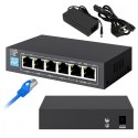 Switch KRIOS PoE 4x Gigabit PoE/PoE+, 2x RJ45 Uplink Gigabit, 60W