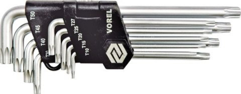 VOREL KLUCZE TORX T10-T50 kpl. 9szt. CrV 56478