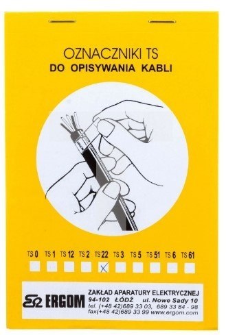 Oznacznik do opisywania ręcznego TS 22 biały E04ZP-02010101000 /280szt./