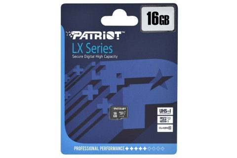 PAMIĘĆ SECUREDIGITAL PATRIOT 16GB MICRO LX SERIES UHS-I/CLASS 10