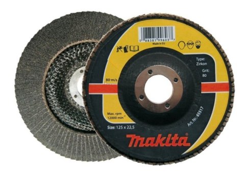 MAKITA ŚCIERNICA LISTKOWA ZIRKON 125x22,23mm P 40 METAL, STAL NIERDZEWNA