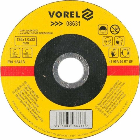 VOREL TARCZA DO CIĘCIA METALU 125 x 1,0 x 22,2mm 08631