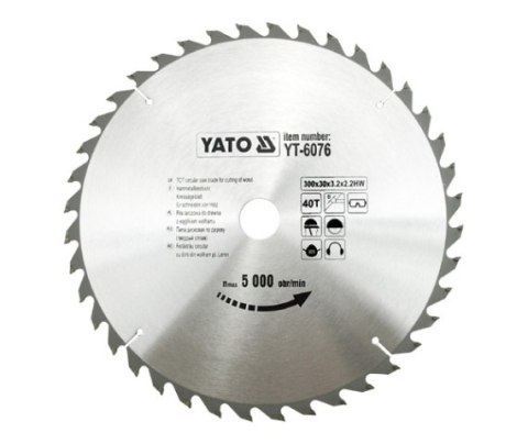 YATO PIŁA TARCZOWA WIDIOWA 300x30mm 40-ZĘBÓW 6076