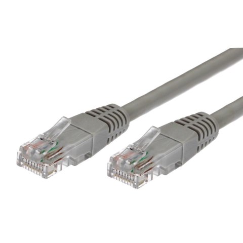 Kabel Patchcord miedziany kat.5e RJ45 UTP 0,5m szary