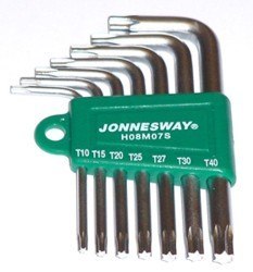 JONNESWAY KLUCZ TORX TYP "L" KOMPLET 7cz. KRÓTKIE H08M07S