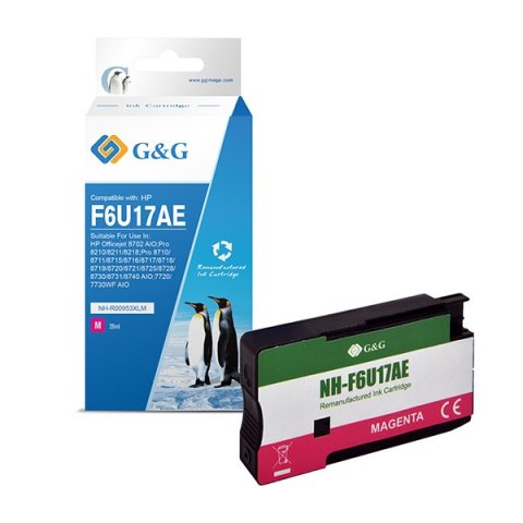 G&G kompatybilny ink / tusz z F6U17AE, HP 953XL, NH-R00953XLM, magenta, 1600s, magenta