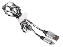 Kabel USB 2.0 iPhone AM lightning 1,0m czarno-srebrny