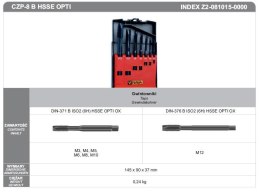 FANAR ZESTAW GWINTOWNIKÓW MSZYNOWYCH M3-M12 CZP-8 B HSSE OPTI M3-M12