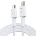 Kabel PowerStream USB-C do USB-C 2m, PD 60W, QC 3.0, biały