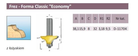 MAKITA FREZ KSZTAŁTOWY ŁOŻ. 38,1/8mm FORMA CLASSIC ECO...