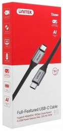 Kabel USB Unitek USB-C na USB-C 10Gbps 4K 60Hz 20V/5A | Przewód USB,