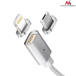 Kabel lightning USB magnetyczny silver MCE161- Quick & Fast Charge