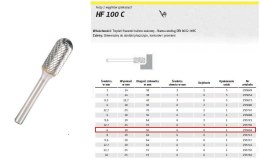 KLINGSPOR FREZ DO METALU HF 100 C FI=6,0x18mm TRZPIEŃ 6mm TYP WRC, WALCOWO-KULISTY