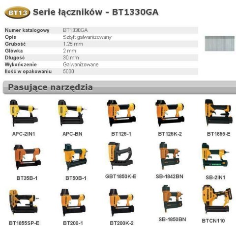 BOSTITCH SZTYFTY BT13 30mm 5000 szt.