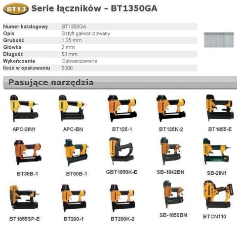 BOSTITCH SZTYFTY BT13 50mm 5000 szt.