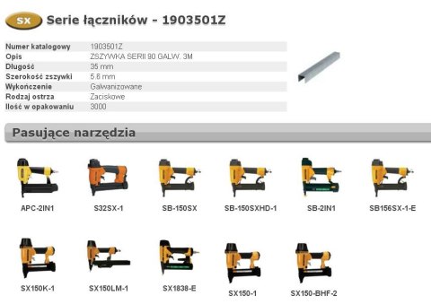 BOSTITCH ZSZYWKI 90 35mm 3000 szt.