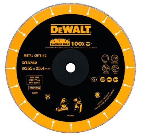 DEWALT TARCZA METAL 355x25,4 DIAMENTOWA