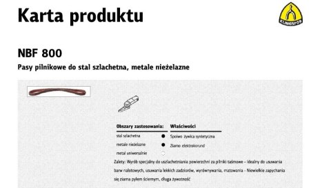 KLINGSPOR PASY Z WŁÓKNINY SZLIFIERSKIEJ 50mm x 460mm NBF800 MEDIUM /5szt.