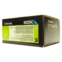 Lexmark oryginalny toner 80C2SC0, cyan, 2000s, return