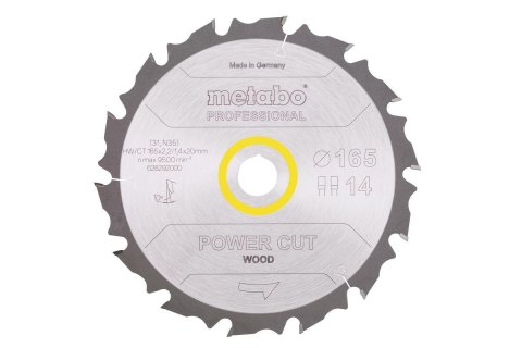 METABO PIŁA TARCZOWA FZ/FA 165x20x14z POWER CUT WOOD PROFESSIONAL