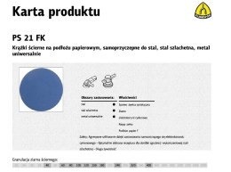 KLINGSPOR KRĄŻEK ŚCIERNY SAMOPRZYCZEPNY 125mm PS21FK gr.100 /50szt.