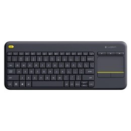 Logitech K400 Plus, klawiatura AA, CZ, multimedialny, 2.4 [GHz], bezprzewodowa, czarna