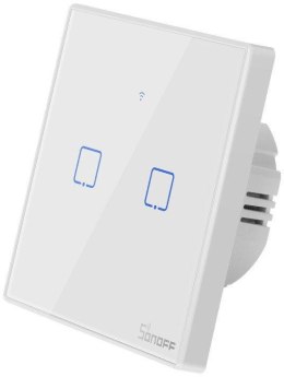 Dotykowy włącznik światła Sonoff WiFi + RF 433 T2 EU TX (2-kanałowy)