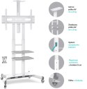 Mobilny stojak do TV 50"-83" do 90 kg ONKRON TS1881 Biały